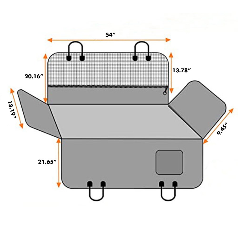 Dog Seat Covers with Detachable Mesh Window P3355 thumbnail 9